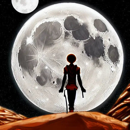 Image similar to concept art of Ankh in front of the moon