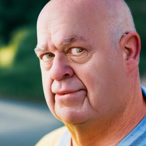 Image similar to portrait photo still of real life homer simpson!!!!!, 8 k, 8 5 mm f 1. 8