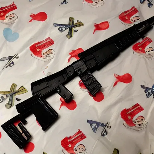 Prompt: a fisher price AK-47