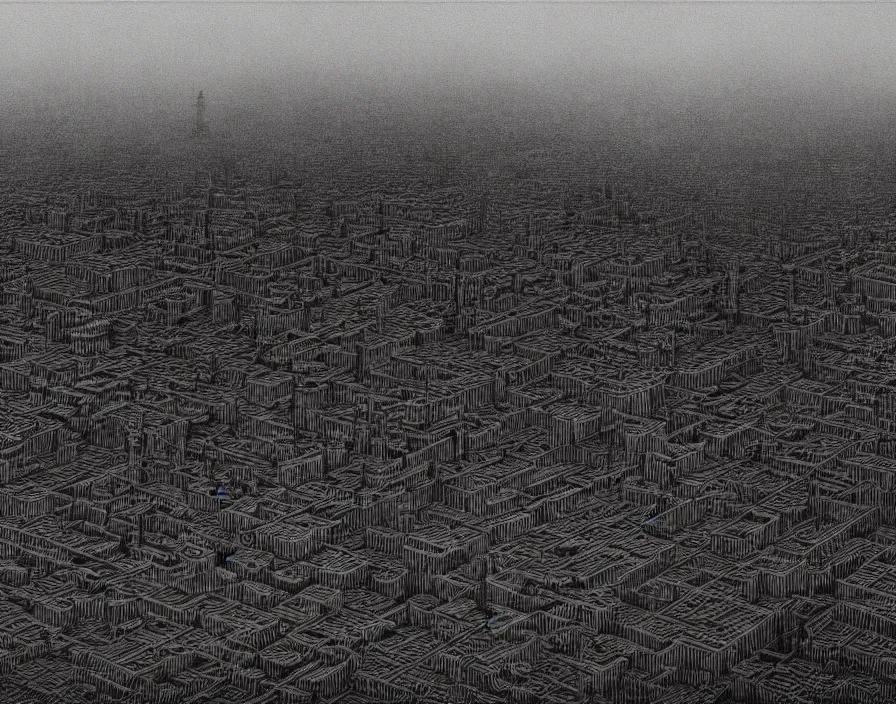 Prompt: The city of Camarillo, horror, by Zdzisław Beksiński and HR Giger, highly detailed, cinematic, 8k