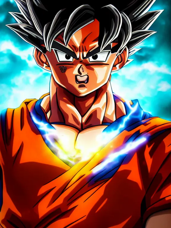 Prompt: portrait art of goku 8 k ultra realistic, lens flare, atmosphere, glow, detailed, intricate, full of colour, cinematic lighting, trending on artstation, 4 k, hyperrealistic, focused, extreme details, unreal engine 5, cinematic, masterpiece