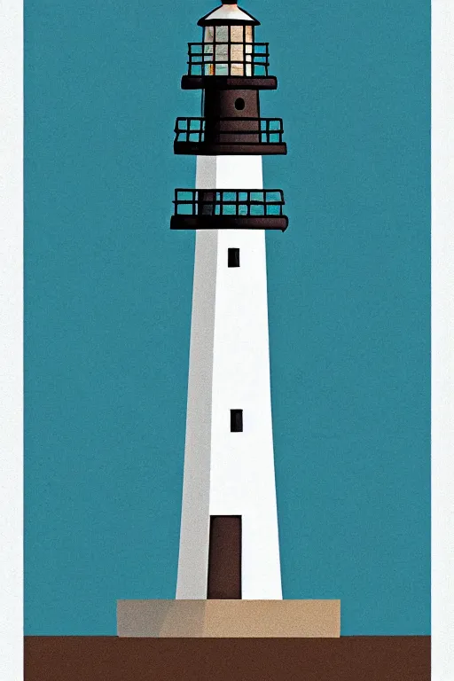 Prompt: minimalist boho style art of a lighthouse