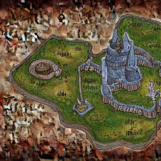 Image similar to dnd castle map layout, digital art