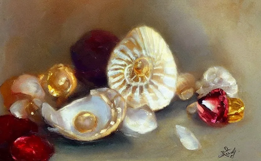 Image similar to Beautiful alchemy seashell. By Konstantin Razumov, highly detailded