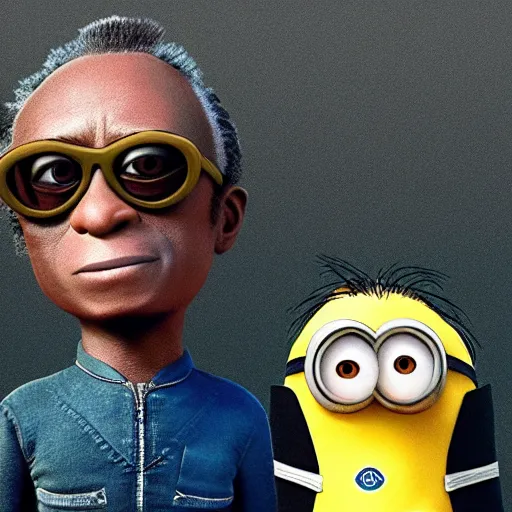 Prompt: Miles Davis as Gru from Minions