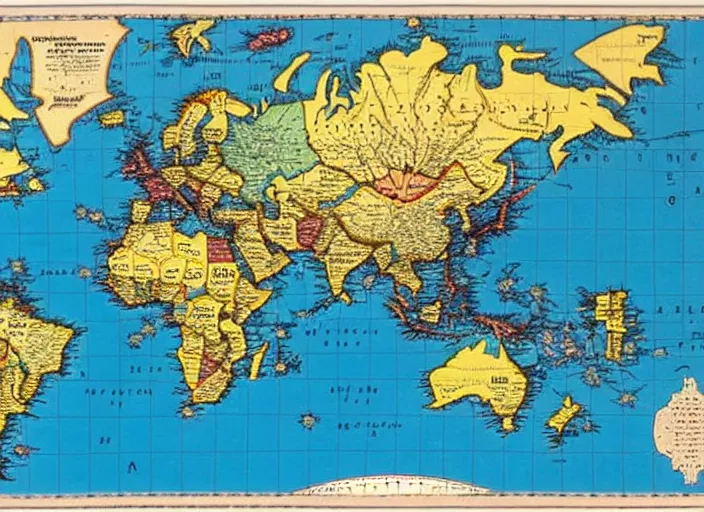 Prompt: a political map of the superstates that rule earth in the year 3 0 0 0, by gerardus mercator, beautiful composition, amazing details, map cartography