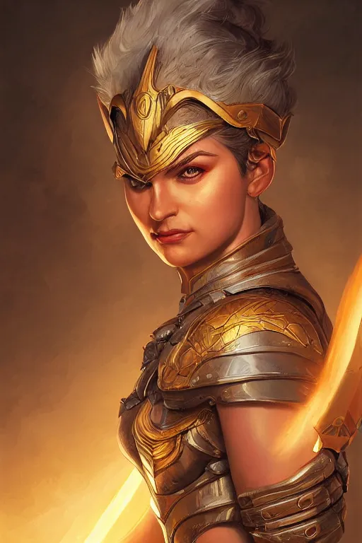 Image similar to amazon valkyrie athena, d & d, fantasy, portrait, highly detailed, headshot, digital painting, trending on artstation, concept art, sharp focus, illustration, art by artgerm and greg rutkowski and magali villeneuve