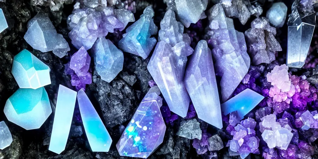 Image similar to mystical mysterious cave crystals