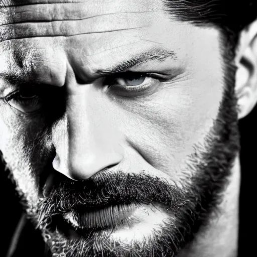 Image similar to Tom Hardy as wolverine 4K quality Photorealism