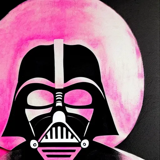 Image similar to darth vader in pink colors