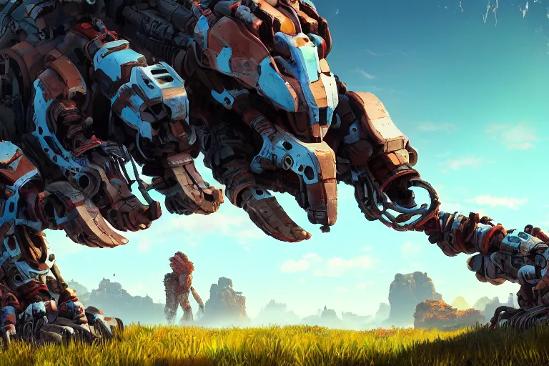 Image similar to burrower machine mecanical creature robot of horizon forbidden west horizon zero dawn bioluminiscence global illumination ray tracing hdr fanart arstation by ian pesty and alena aenami artworks in 4 k