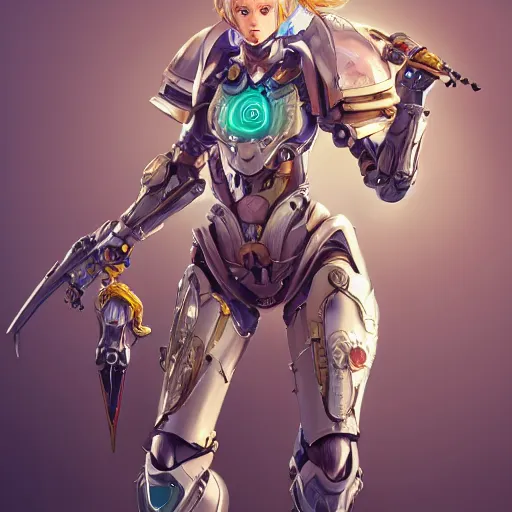 Image similar to studio portrait of lawful good colorful female holy mecha paladin absurdly beautiful, elegant, young sensual graceful woman, ultrafine hyperrealistic detailed face illustration by kim jung gi, irakli nadar, intricate linework, sharp focus, bright colors, matte, octopath traveler, final fantasy, unreal engine highly rendered, global illumination, radiant light, intricate environment