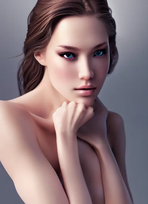 Image similar to a gorgeous female photo, professionally retouched, soft lighting, realistic, smooth face, full body shot, torso, dress, perfect eyes, wide angle, sharp focus on eyes, 8 k high definition, insanely detailed, intricate, elegant, art by marc hill and artgerm and johannes wessermark