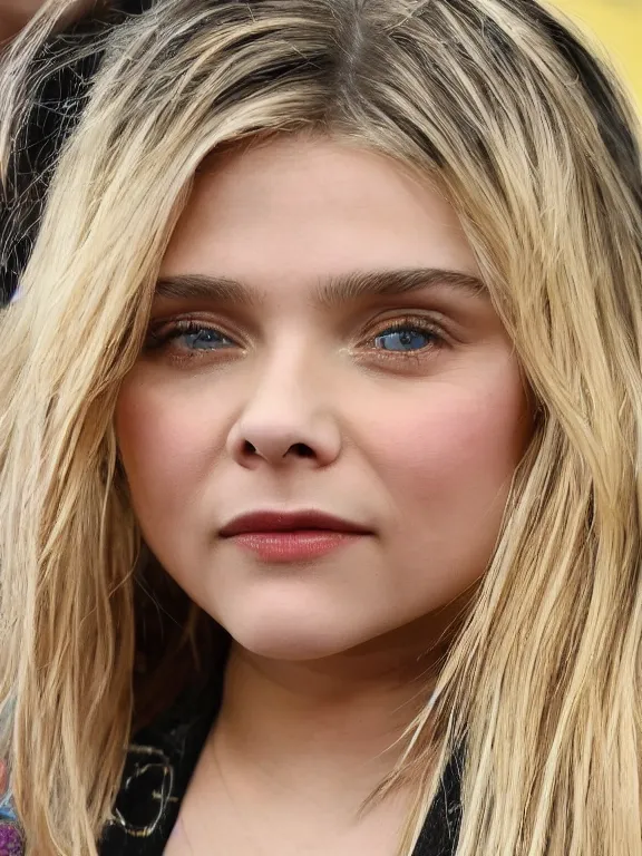 Image similar to hyperdetailed close shot of chloe grace moretz, fashion, venus, with ripped crop t - shirt, fine - face, pretty face
