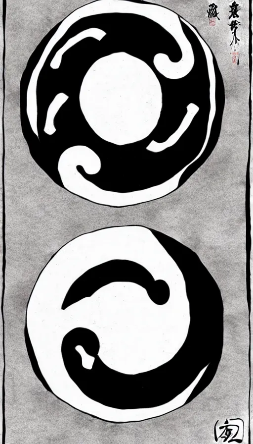 Image similar to Abstract representation of ying Yang concept, by Eiichiro Oda