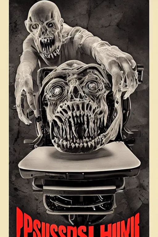 Image similar to possessed mri machine, demonic horror movie poster