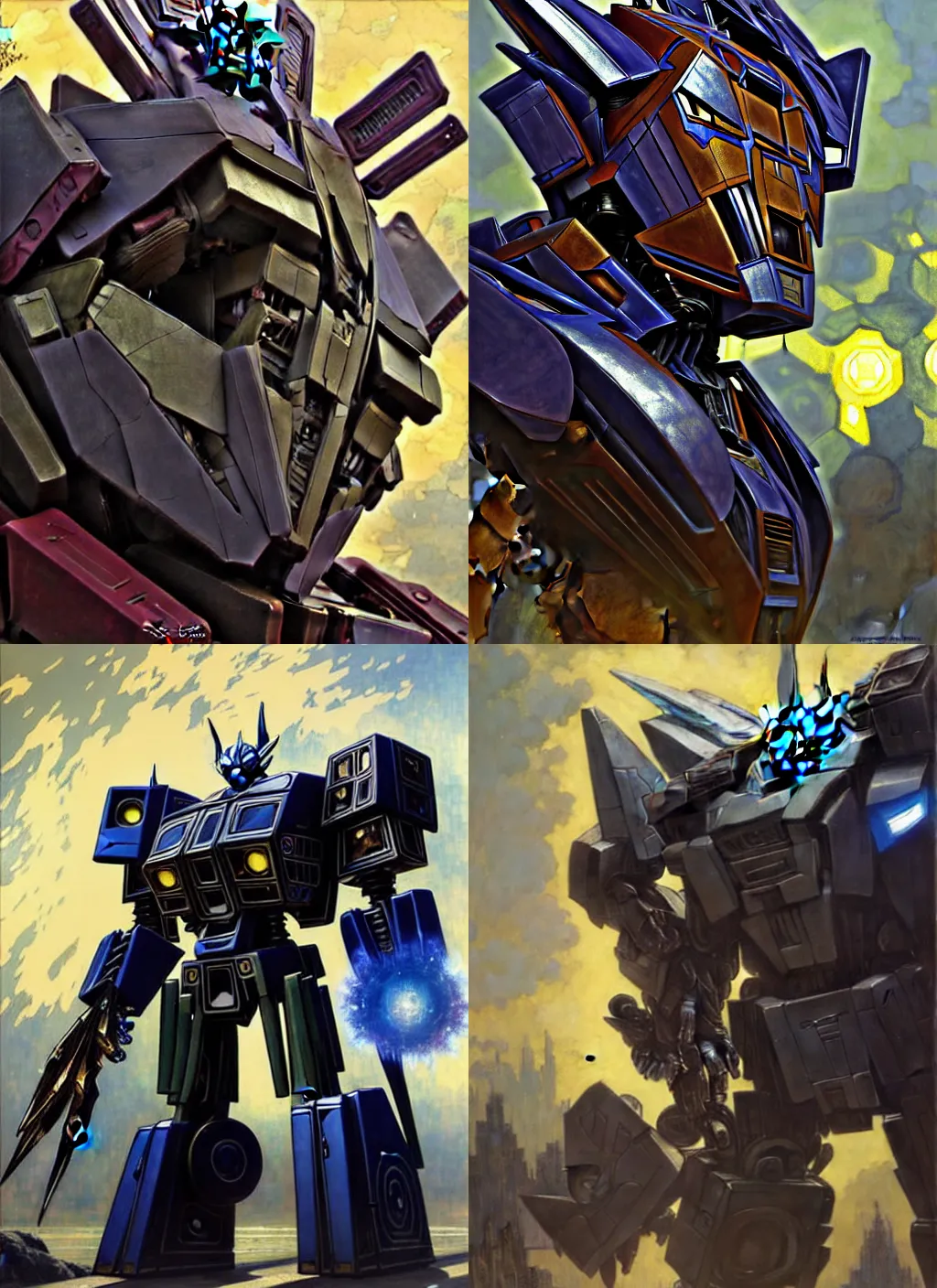 Prompt: Transformers More Than Meets The Eye Volume 2, TRANSFORMERS TP MORE THAN MEETS THE EYE 02, Concept Art Portrait ((Handsome Man snarling seductively,)) Highly detailed by greg rutkowski, Ilya repin, alphonse mucha, and Edmund Blair Leighton. Very highly detailed 8K, octane, Digital painting, the golden ratio, rational painting, sharp