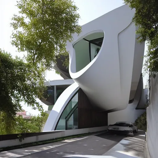 Image similar to house designed by zaha hadid