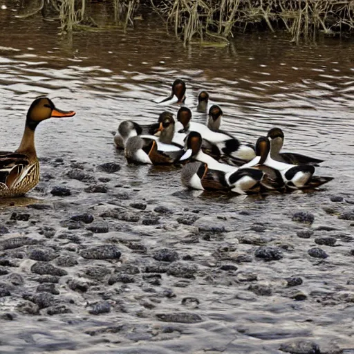 Image similar to Ducks perform a rock concert on a stage