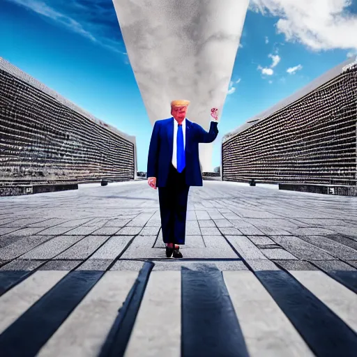 Prompt: Trump, (Sony a7R IV, symmetric balance, polarizing filter, Photolab, Lightroom, 4K, Dolby Vision, Photography Award)