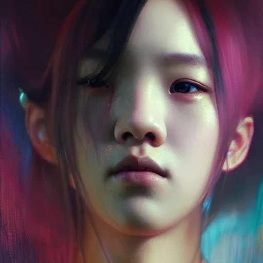 Image similar to jisoo of blackpink, hyperrealistic portrait, bladerunner street, art of elysium by jeremy mann and alphonse mucha, fantasy art, photo realistic, dynamic lighting, artstation, poster, volumetric lighting, very detailed face, 8 k, award winning