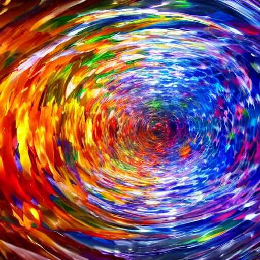 Prompt: long shot of a huge rainbow clear glass marble, concept art, by leonid afremov, by gerhard richter, jeff koons, volumetric light, smooth, depth perception, high depth of field, 4 k, unreal engine 5, ultradetailed, hyperrealistic, artstation