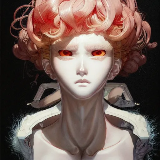 Image similar to prompt : panteon character portrait soft light painted by james jean and katsuhiro otomo and erik jones, inspired by evangeleon anime, smooth face feature, intricate oil painting, high detail illustration, sharp high detail, manga and anime 1 9 9 9