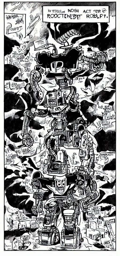 Image similar to evil robotic goat, comics, by alan rabinowitz