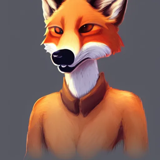 Image similar to an anthropomorphic fox, fursona!!!! trending on furaffinity, by kawacy, trending on artstation