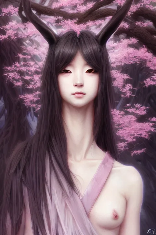 Image similar to Anthro Portrait of japanese llama, D&D, dark fantasy, anthro portrait, sakura blooming on background, intricate, elegant, llama portrait, highly detailed, digital painting, artstation, concept art, smooth, sharp focus, llama, illustration, art by artgerm and greg rutkowski and alphonse mucha, daily deviation, very very llama