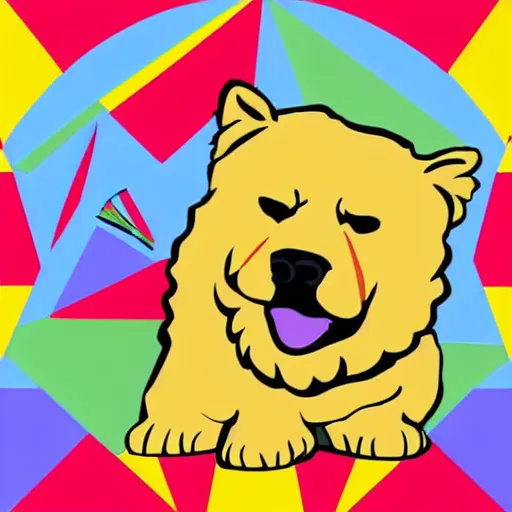 Image similar to a chow chow in the style of thierry noir