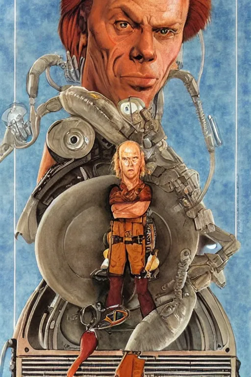 Image similar to Kroben Dallas from the Fifth element movie painted by Norman Rockwell