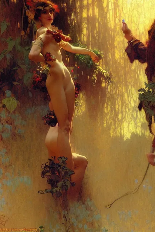 Image similar to 2 attracting men, painting by gaston bussiere, craig mullins, greg rutkowski, alphonse mucha