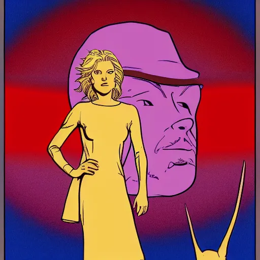 Image similar to kate hudson retro minimalist portrait by jean giraud, moebius starwatcher comic, 8 k