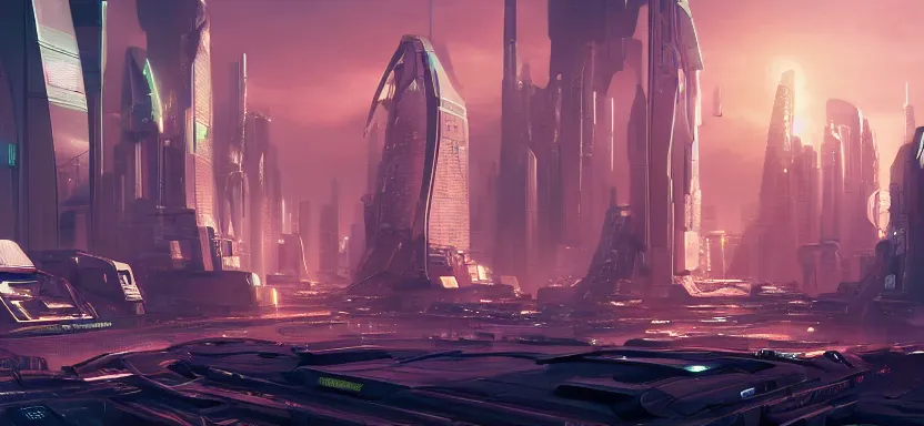 Image similar to a futuristic city in space, cyberpunk, by juan ortiz 8k,