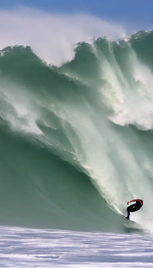 Image similar to sandy beach, big wave surfing,