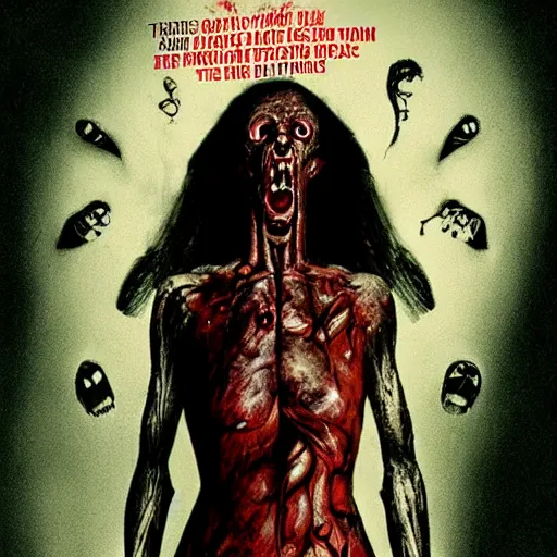 Prompt: A horror movie poster called the mutation, scary, body horror.