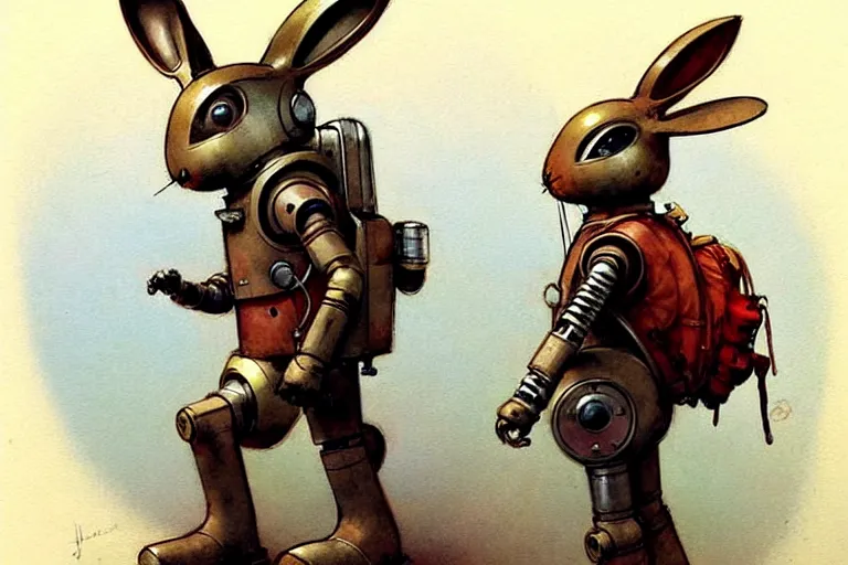 Image similar to adventurer ( ( ( ( ( 1 9 5 0 s retro future robot android rabbit. muted colors. ) ) ) ) ) by jean baptiste monge!!!!!!!!!!!!!!!!!!!!!!!!! chrome red