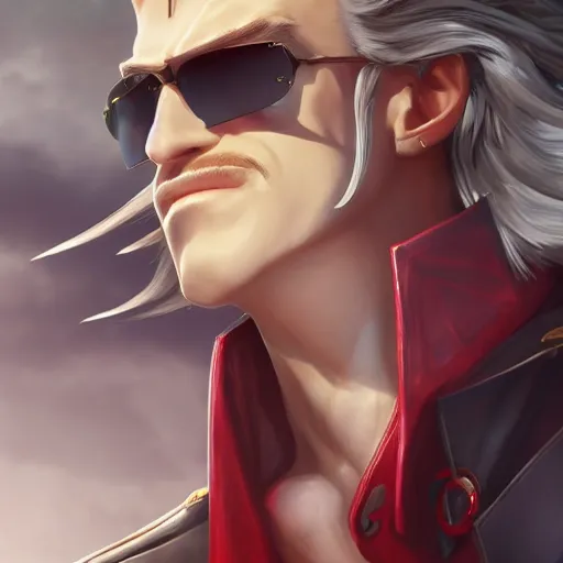 Prompt: Alucard from Castlevania wearing sunglasses, made by Stanley Artgerm Lau, WLOP, Rossdraws, ArtStation, CGSociety, concept art, cgsociety, octane render, trending on artstation, artstationHD, artstationHQ, unreal engine, 4k, 8k,