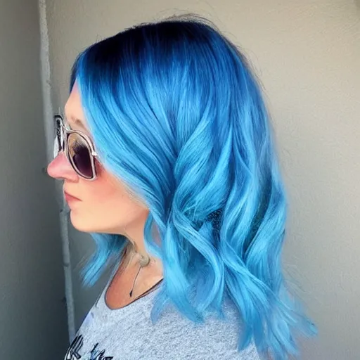 Prompt: blue hair