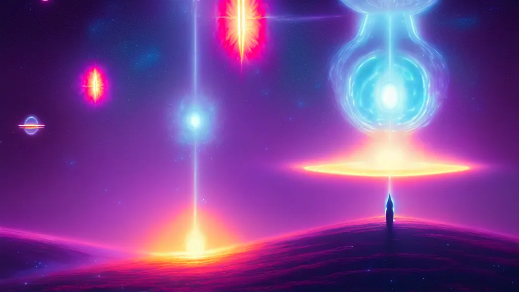 Image similar to celestial gateway, birth and death of a star by christopher balaskas and john harris and dan mumford and josan gonzalez and beeple, hyperrealistic, high detail, ultra detailed, space, nebula, sharp focus, stellar formation, astronomy, science, annihilation