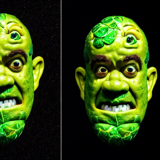 Image similar to a face made of brussels sprouts made of tom hanks, 8 k, trending on artstation, 8 0 mm photography, hyperrealistic