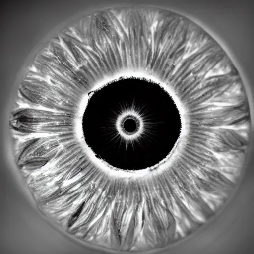 Image similar to iris of an eye that looks like lemon slices, photography