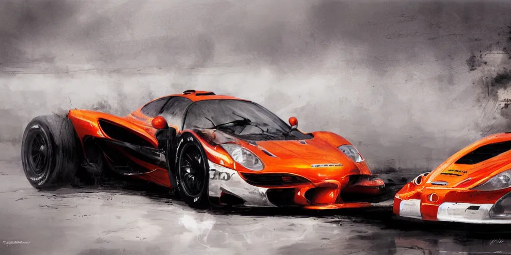 Prompt: a cinematic painting of a 2 0 0 4 mclaren f 1 race car by greg rutkowski, rim light, highly detailed, beautiful