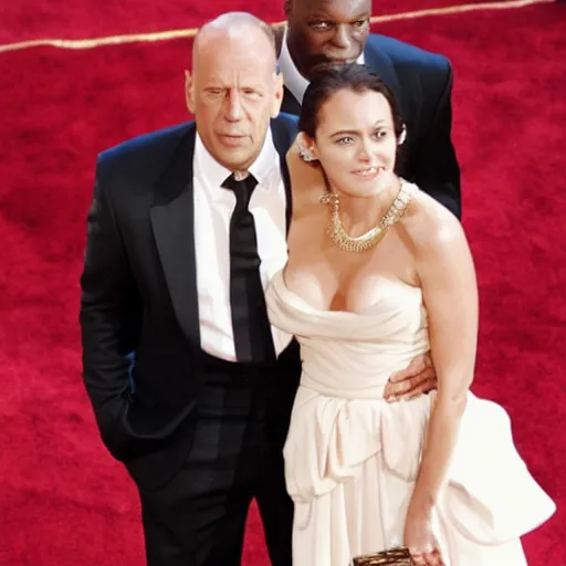 Prompt: bruce willis winnig an oscar