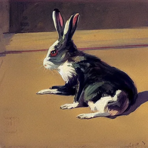 Image similar to panic attack rabbit by joaquin sorolla