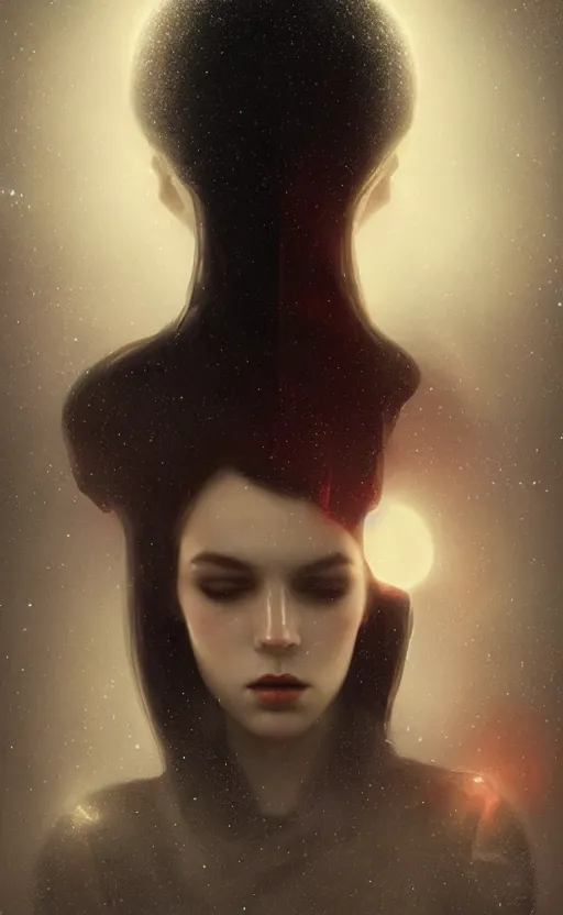 Image similar to a love affair with doubt, dark retrowave, glitch art, interstellar, beautifully lit, by Tom Bagshaw, artstation, unreal engine