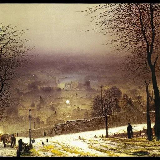 Image similar to landscape of armley by john atkinson grimshaw