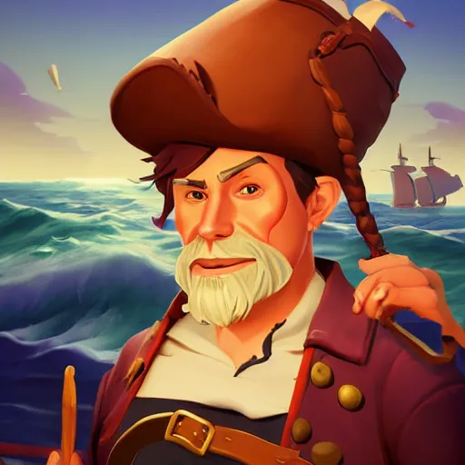 Image similar to painting jack the pirate on sea of thieves game avatar hero smooth face median photoshop filter cutout vector behance hd by jesper ejsing, by rhads, makoto shinkai and lois van baarle, ilya kuvshinov, rossdraws, illustration, art by ilya kuvshinov and gustav klimt