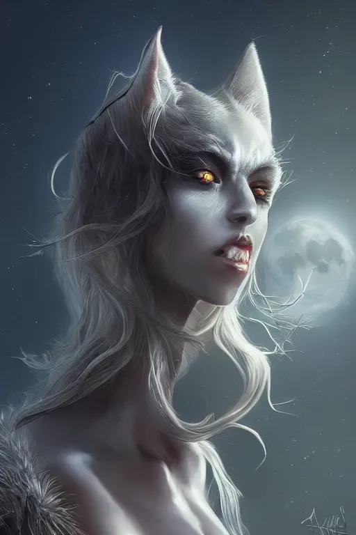 Prompt: man - bat creature, moonlit night, fantasy, wide angle, 8 k, high definition, insanely detailed, intricate, elegant, professionally retouched, soft lighting, art by artgerm and wlop
